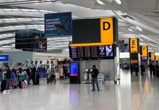 Indoor image of an airport terminal