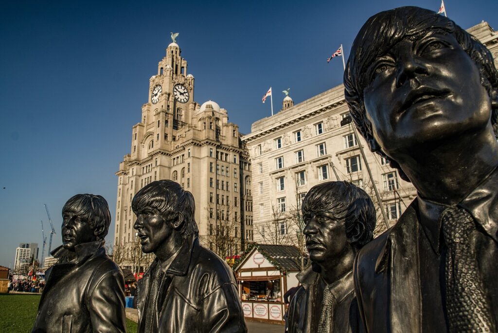 The Beatles statues displayed in Liverpool City Image